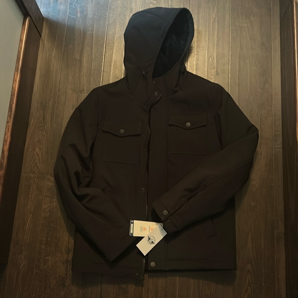 Dockers Mens Small Black Sherpa Lined Soft Shell Storm Coat